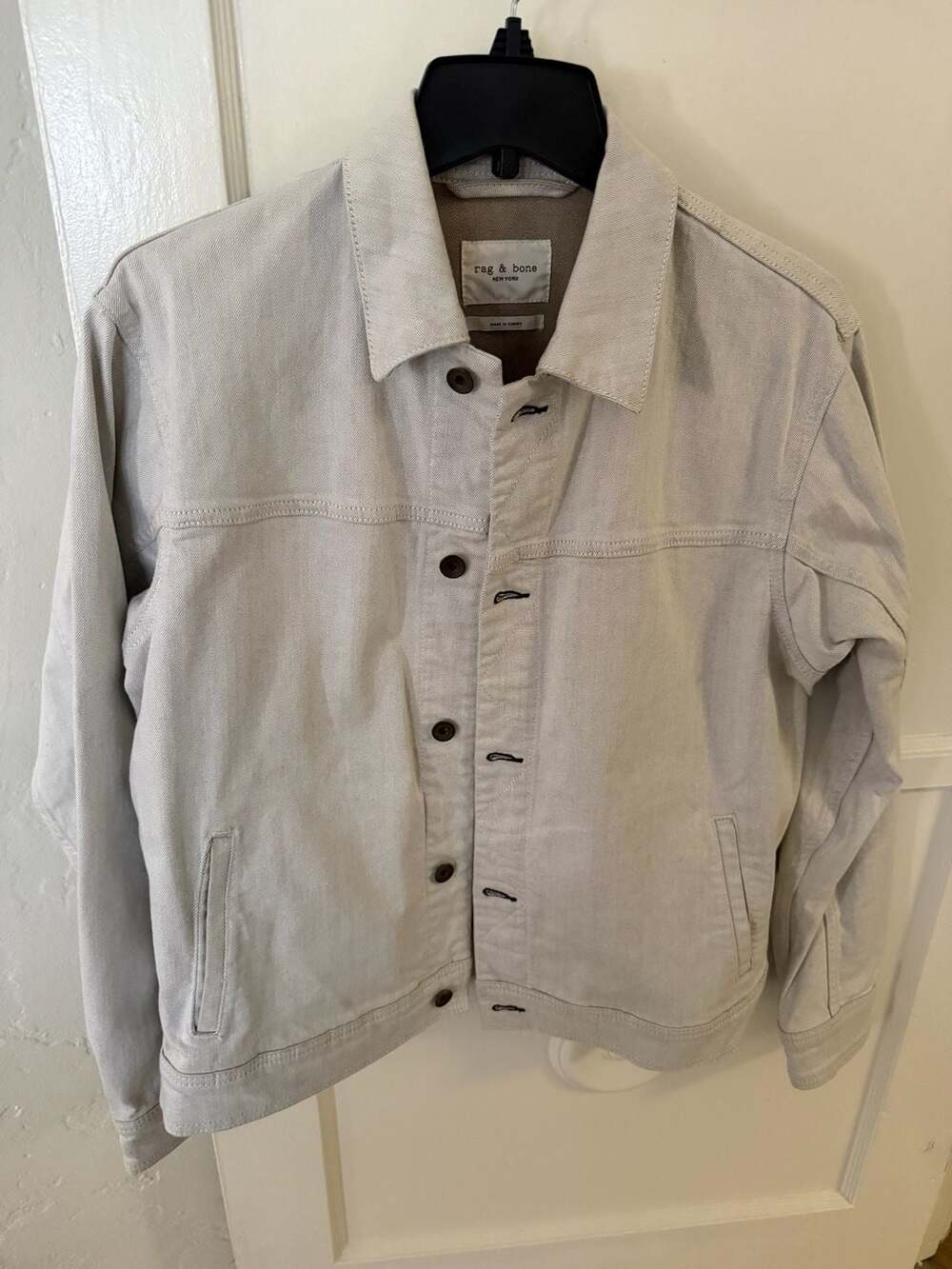 rag & bone Owen Trucker Jacket in Ecru Yarndye
